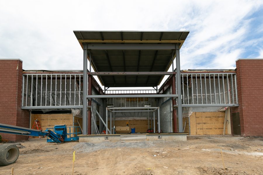 Facade of building under construction